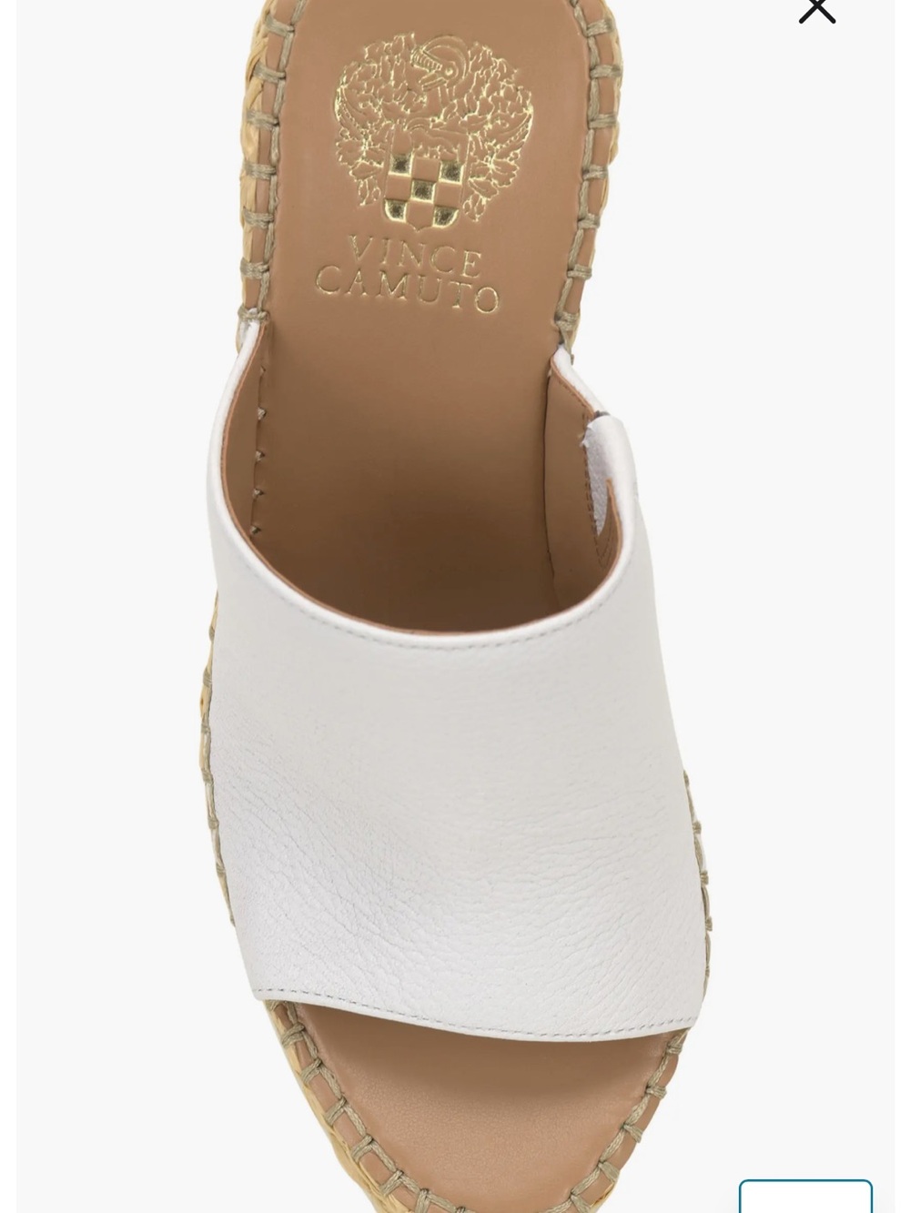 Vince Camuto- SZ 7 NWOT Brissia Espadrille Wedge Mules White Leather. - Picture 11 of 15